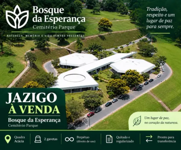 Jazigo Perpétuo Bosque da Esperança - Quadra Acácia - 2 Gavetas