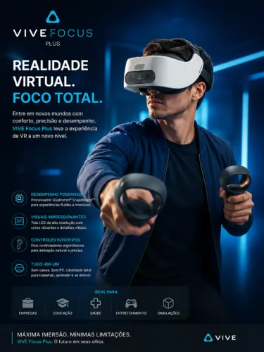Óculos de Realidade Virtual HTC Vive Focus Plus
