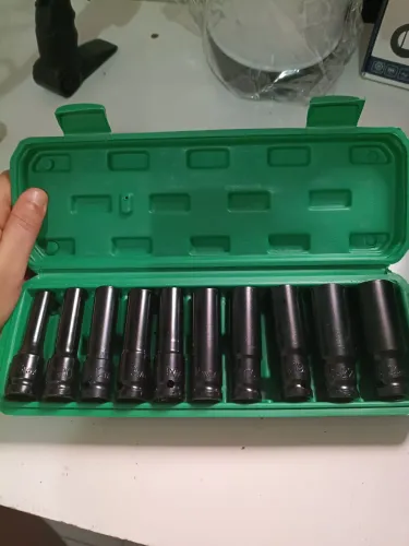 Jogo de chave soquete com 10 peças para chave de impacto