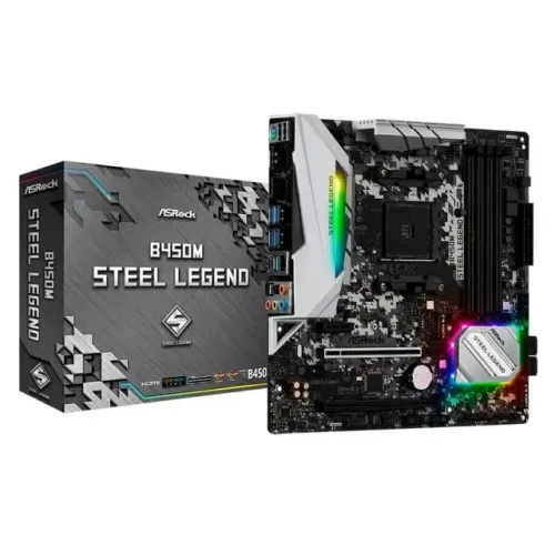 Placa Mae ASRock B450M Steel Legend, DDR4, Socket AMD AM4, M-ATX, Chipset AMD B450, B450M