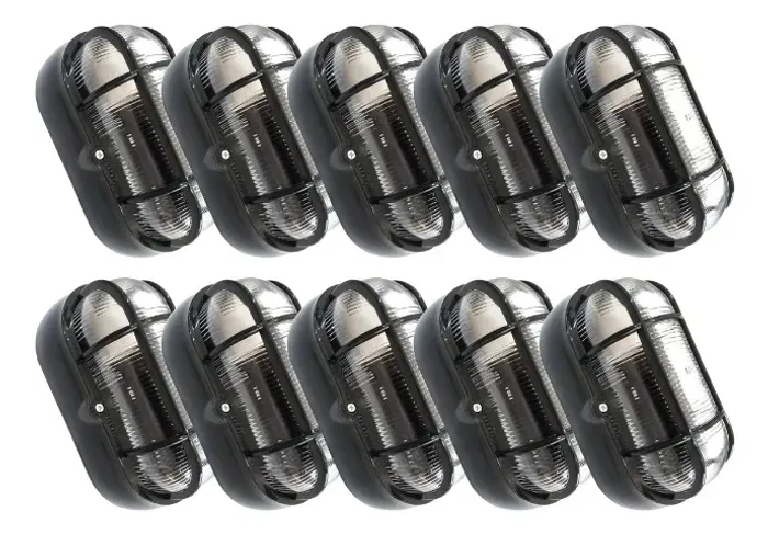 Kit 10 Luminarias Arandelas Tartaruga Preto Ou Branco