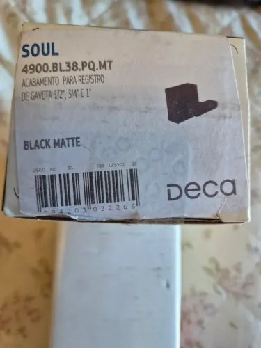 Acabamento Registro Gaveta Deca Soul Black Matte 4900.BL38.PQ.MT - Novo