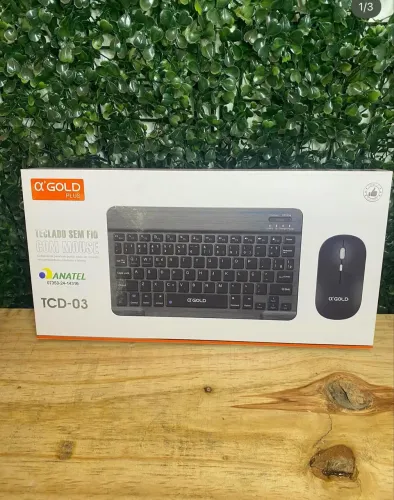 Kit Teclado + Mouse Bluetooth ultra SLIM p/ PC, Tablet e iPad