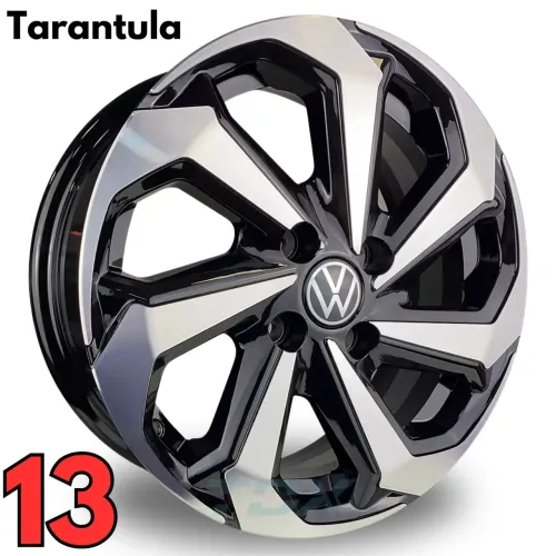 Rodas aro 13 Esportiva Tarantula preta com diamantado 4x100 novas