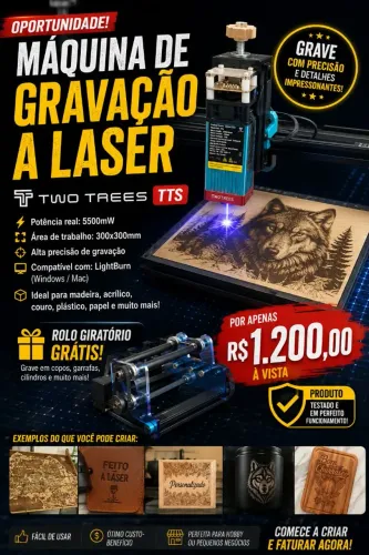 Máquina de gravação a laser TTS-55 (Anápolis e Região)