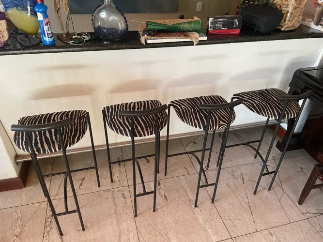 Banquetas alta moderna zebra 4 unidades