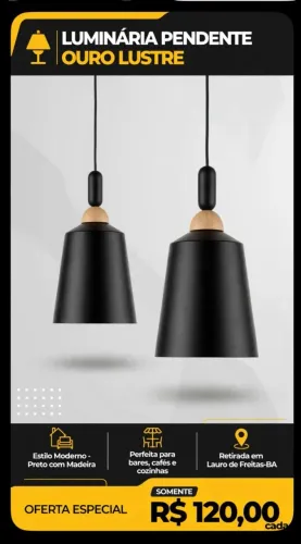 LUMINARIA PENDENTE OURO LUSTRE