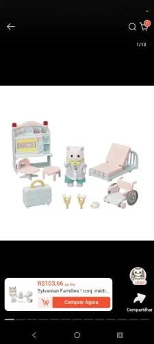 Sylvanian Family Kit Médico com acessórios