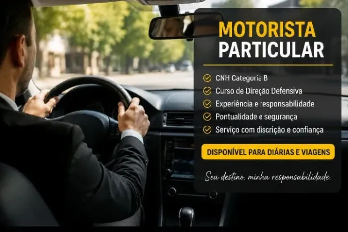 Ofereço Meu Serviço de Motorista (sem Carro)CNH B em São Paulo Capital