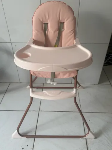 Cadeirinha de alimentação alta infantil rose GALZERANO