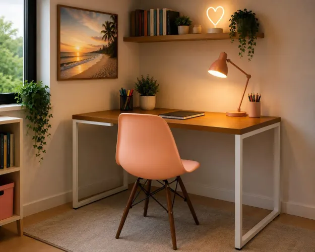 Mesa e cadeira para quarto 