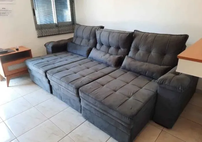 Lindooooo sofá retrátil e reclinável com MOLAS FRETE GRÁTIS