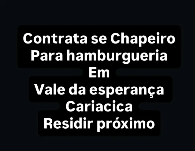 Contrata se chapeiro