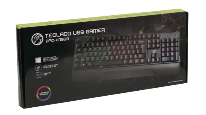 TECLADO GAMER BrazilPC BPC-K7038 COM ILUMINAÇÃO RAINBOW