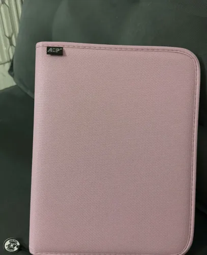 Fichário universitário 4 argolas ACP rosa pastel