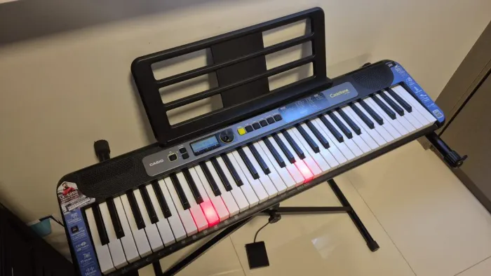 Teclado Casio LK-S250 BK + suporte+ Bag + pedal sustain
