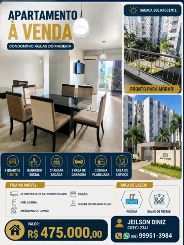 OPORTUNIDADE!! Apartamento top no Águas do Madeira 