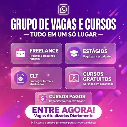 Grupos Freelancer, CLT, Estágios, Cursos