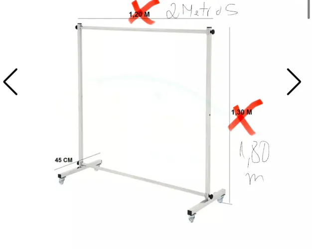 Arara de Inox Com Rodinha 2x1,8m