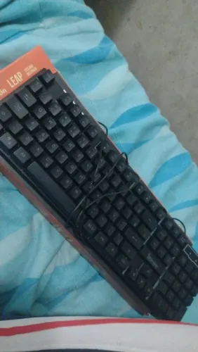 Teclado e mouse semi mecanico preto