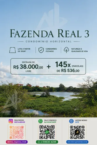 Lote no Fazenda Real | 300m² | Consulte Parcelamento