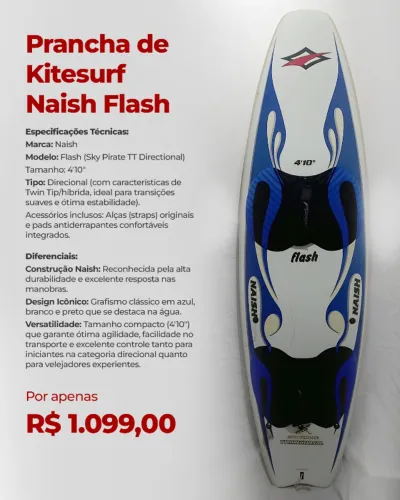 Prancha de Kitesurf Naish Flash 4'10" (Sky Pirate TT Directional)