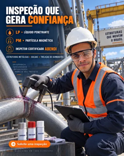 Inspeção por Líquido penetrante e partícula magnética
