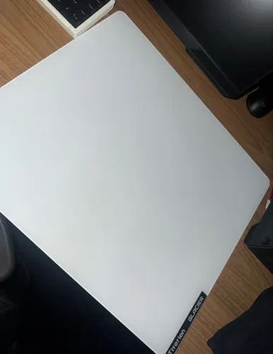 mousepad de vidro branco titorion glacier