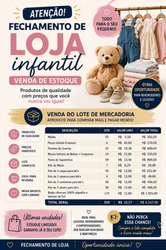 Lote de produtos de bebe para REVENDA