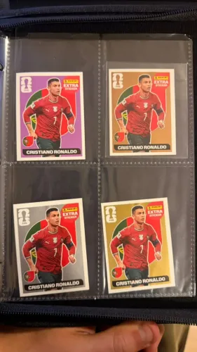 kit 4 figurinhas panini extra sticker cristiano ronaldo