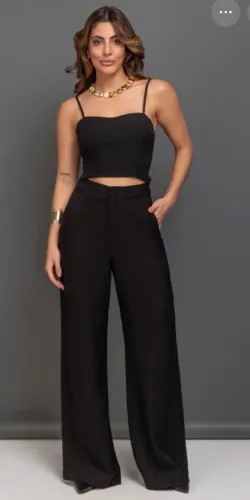Calça pantalona TAM M/G Preta