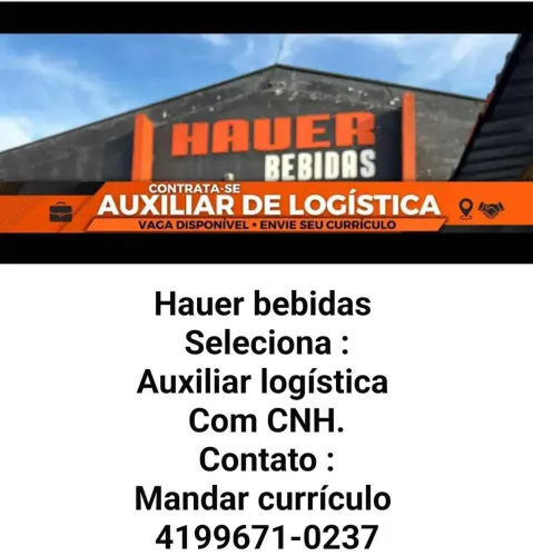 Vaga auxiliar de logística com CNH...