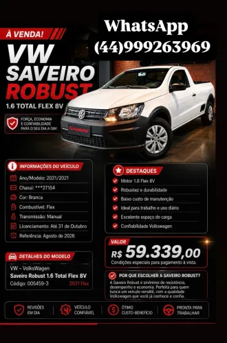 Volkswagen Saveiro Robust 1.6 Total Flex 8V 2021