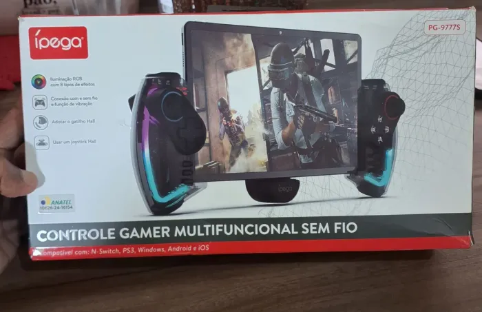 CONTROLE GAMER ÍPEGA PG-9777S RGB SEM FIO - NOVO NA CAIXA