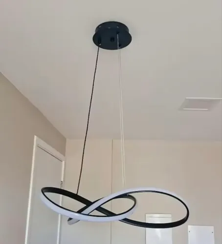 Lustre moderno preto 50 cm