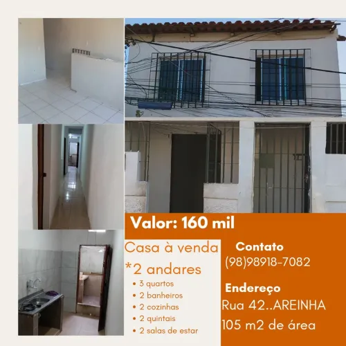 CASA À VENDA(AREINHA SÃO LUIS-MA)