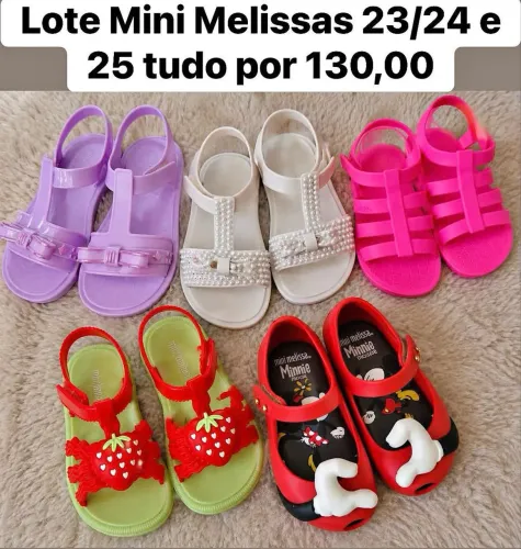 Lote mini Melissas 23/24 e 25 130,00 tudo