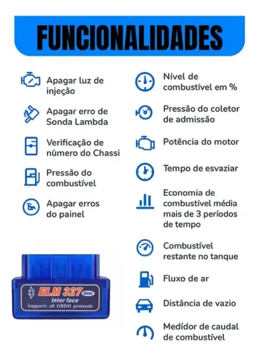 Scanner Automotivo Bluetooth Obd2 Android e IOS - Pronta Entrega