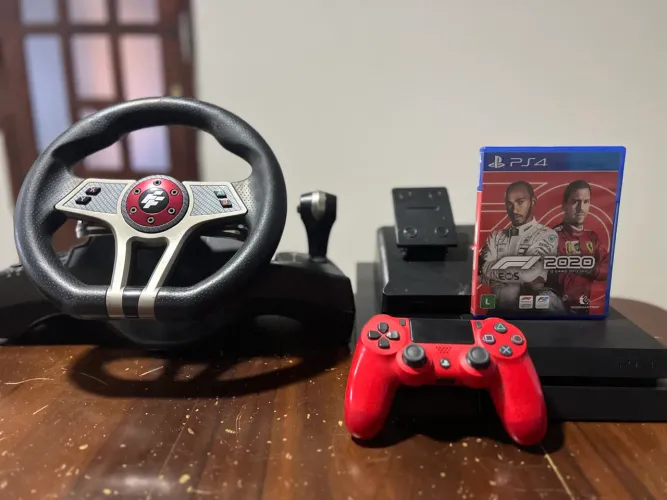 PS4 + Voltante Hurricane + F1 2020 + Controle Original