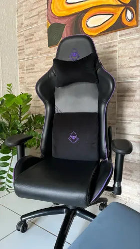 CADEIRA GAMER MANCER TYR PURPLE EDITION, ESPUMA MOLDADA, PRETA E ROXA