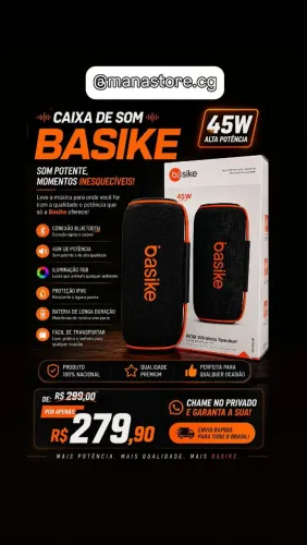 Caixa de som portátil Basike 45W