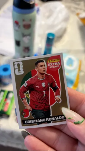 Figurinha Extra Sticker Cristiano Ronaldo Ouro