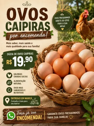 Ovos Caipira por Encomenda