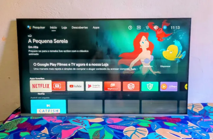 Tv 50 TCL Android smart 4k com linhas fio de cabelo
