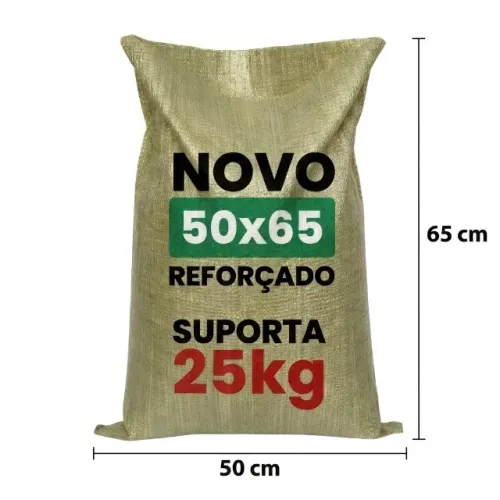 Saco de Ráfia Convencional 50x65 Novo Cor Marrom - Lote Fechado