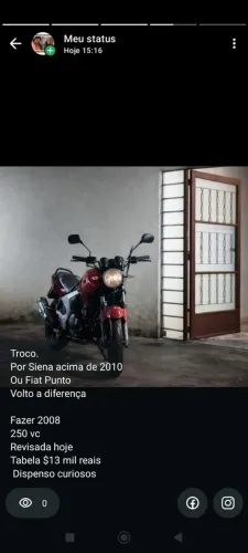 Uma bela moto fazer 250 cc dispenso curiosos 