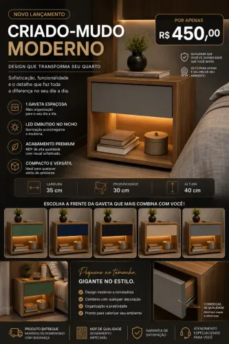 Mesa de cabeceira GO Ambientes