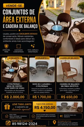Conjuntos de Área Externa e Cadeira de Balanço 