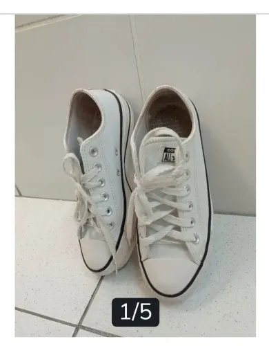 Tênis ALL star Original de couro branco n°35 (SEM PALMILHA)