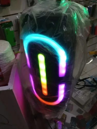 Caixa de Som Bluetooth Potente Luz Led RGB Alto Falante Portátil
